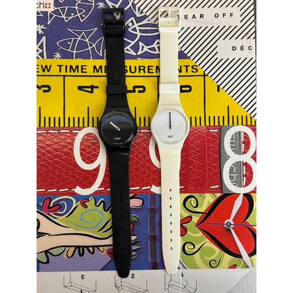 Swatch watches White Hours & Black Minutes GZS10 1995 Worldwide Packagings	NOS - Picture 4 of 7